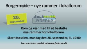 Nye rammer for lokalforum - Borgermøde @ Skarridsøsalen | Jyderup | Danmark